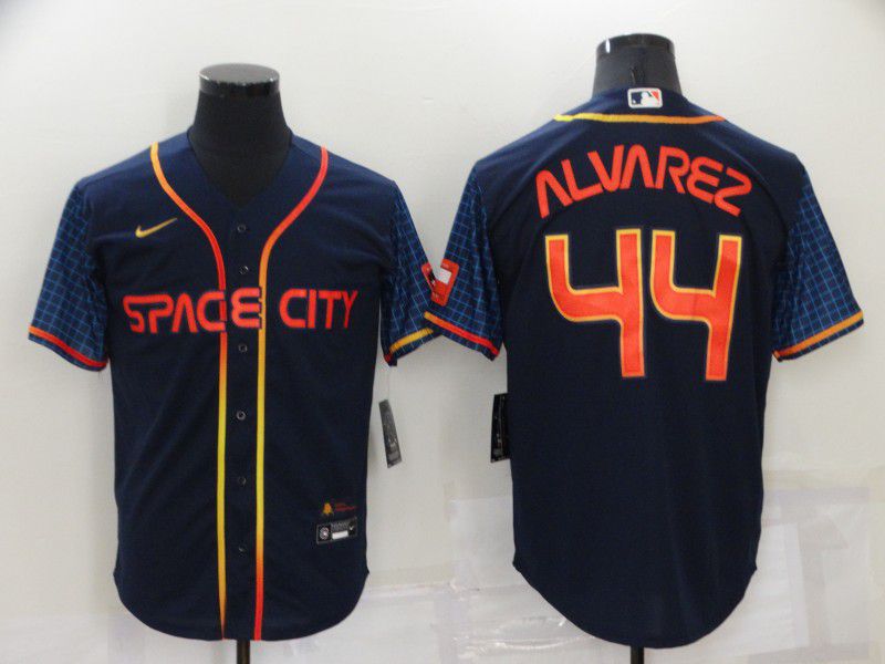 Men Houston Astros 44 Alvarez Blue City Edition Game Nike 2022 MLB Jerseys